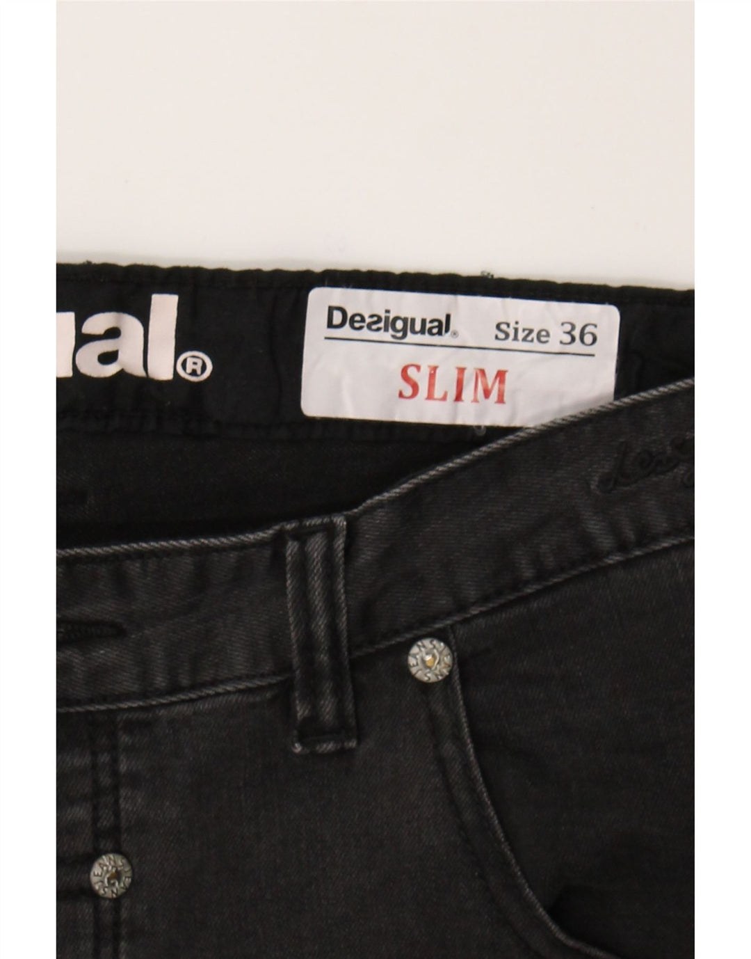 DESIGUAL Mens Slim Jeans W36 L29 Black Cotton Vintage Desigual and Second-Hand Desigual from Messina Hembry 