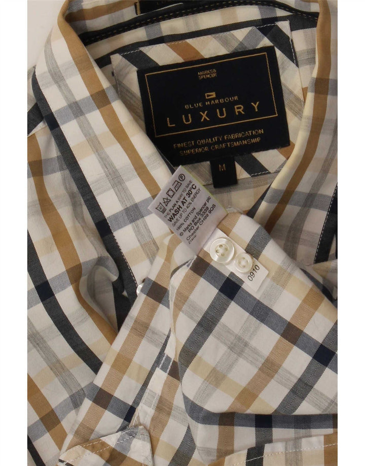Marks & Spencer Chemise Blue Harbour Homme Medium Multicolore Vichy Coton
