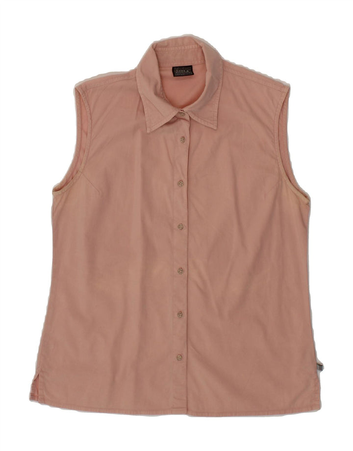 THINK PINK Womens Sleeveless Shirt Blouse UK 14 Medium Pink Vintage Think Pink and Second-Hand Think Pink from Messina Hembry 