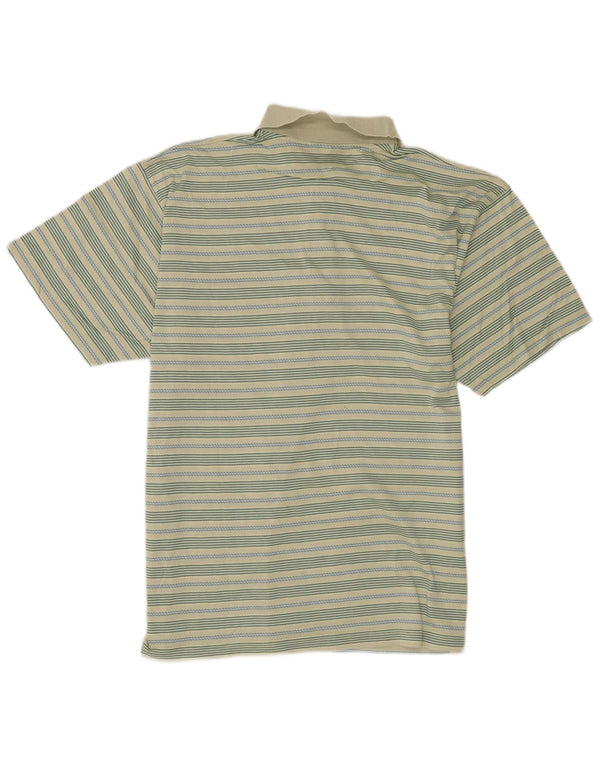 Camisa polo masculina Marronetto grande algodão listrado verde