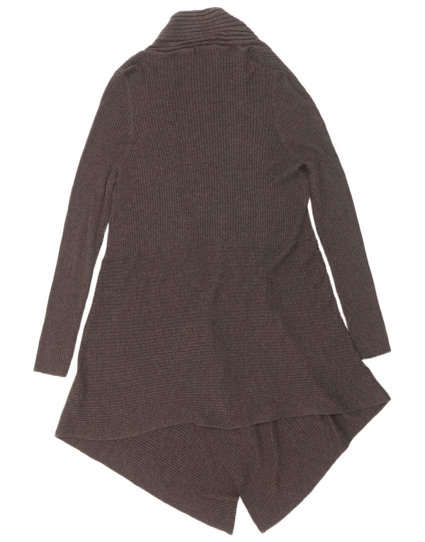 Maglione cardigan aperto asimmetrico da donna Marks & Spencer UK 8 piccolo grigio