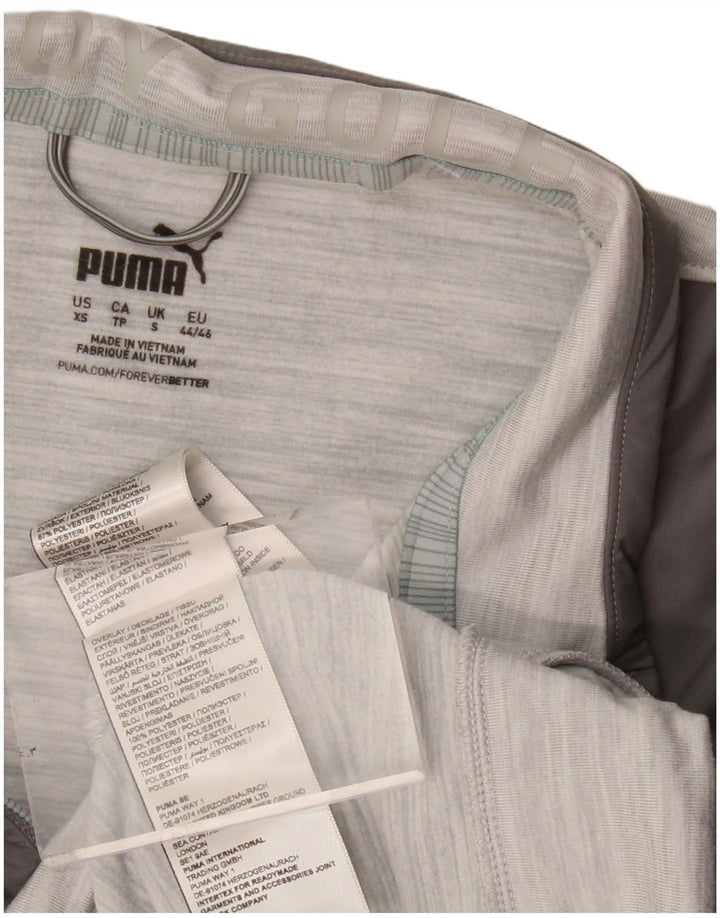PUMA Mens Zip Neck Sweatshirt Jumper Small Grey Colourblock Polyester