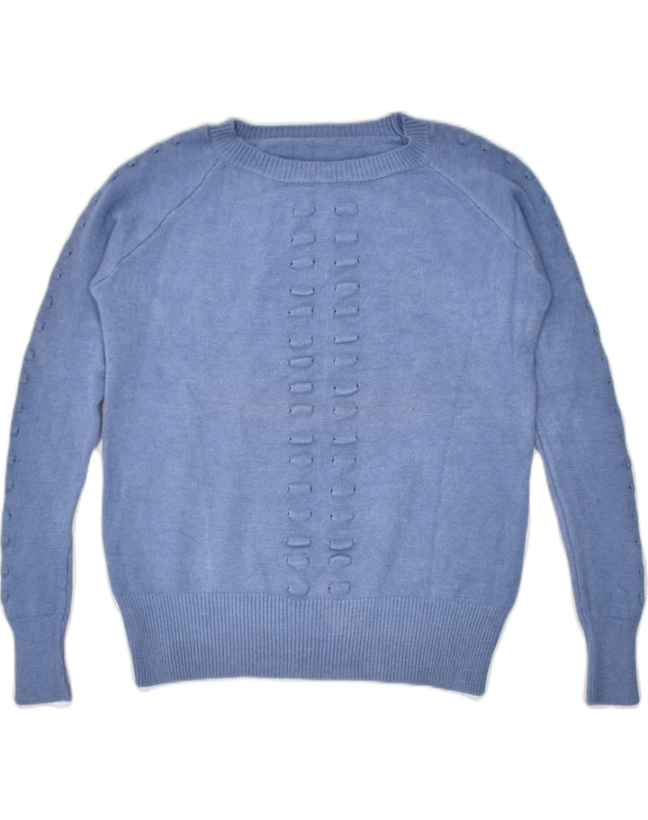 VINTAGE Womens Crew Neck Jumper Sweater UK 16 Large Blue Viscose | Vintage | Thrift | Second-Hand | Used Clothing | Messina Hembry 