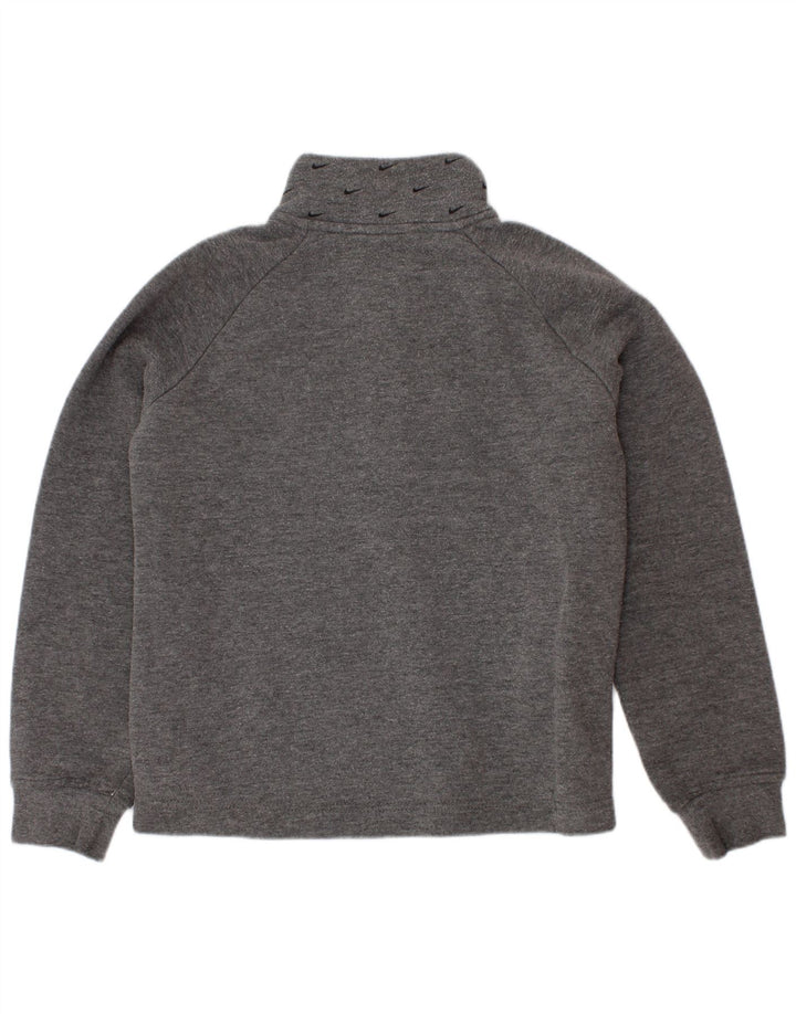Nike Boys Graphic Zip Neck Sweatshirt Jumper 5-6 Years Medium Grey Cotton