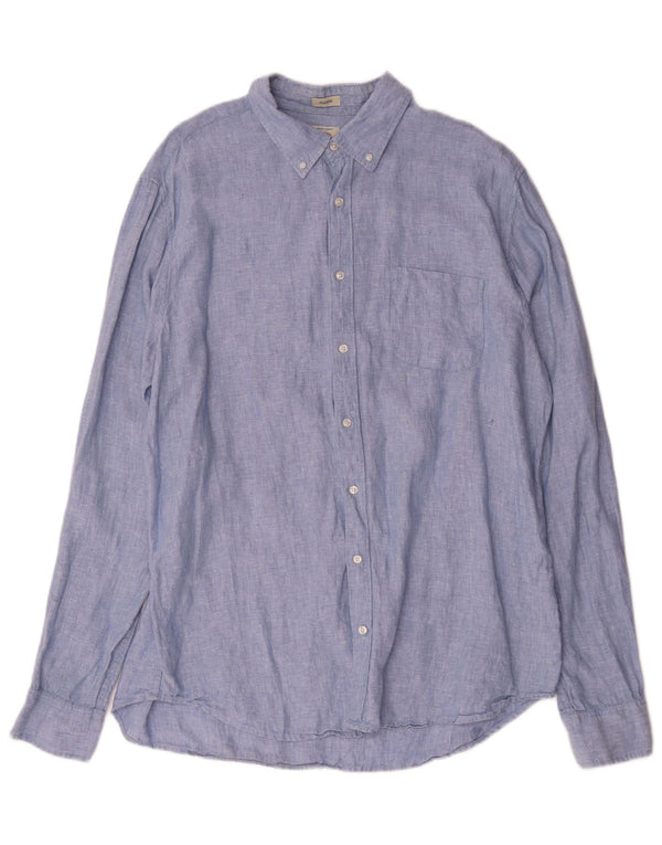 J. Crew Ανδρικό ψηλό πουκάμισο Classic Fit XL Μπλε λινό
