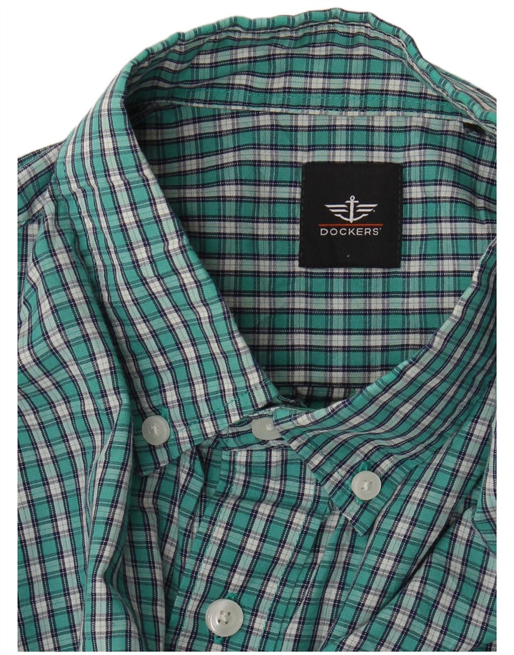 Dockers Herre Flanelskjorte Medium Grøn Ternet