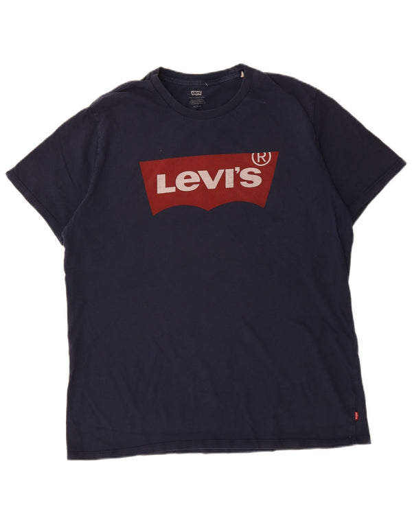 T-shirt grafica da uomo Levi's Top XL in cotone blu navy