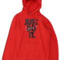 NIKE Felpa con cappuccio grafica da uomo in cotone rosso medio