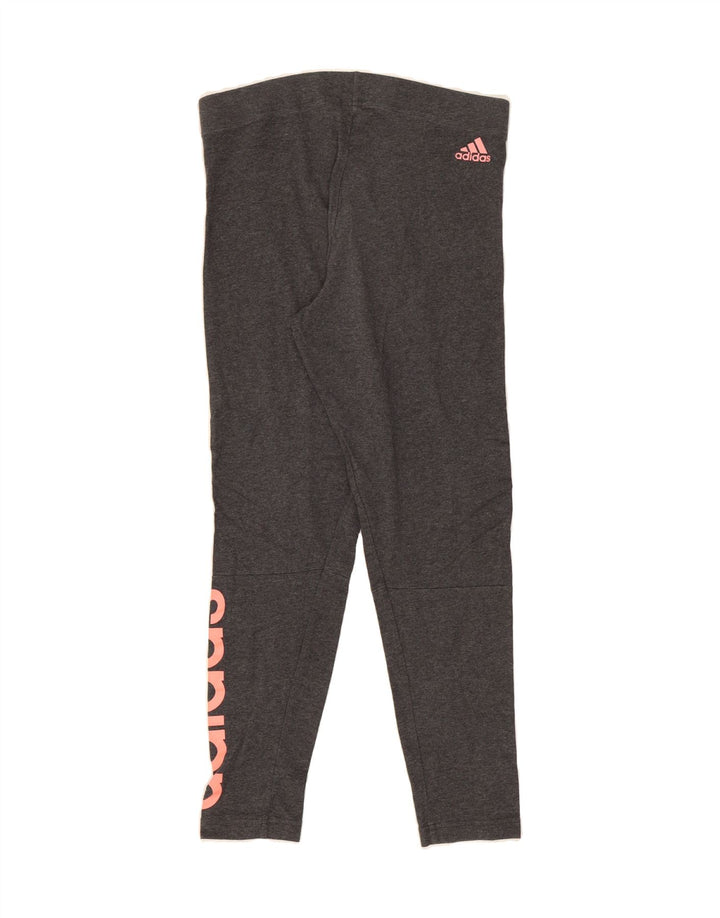 ADIDAS Womens Graphic Leggings UK 12 Medium Grey Vintage Adidas and Second-Hand Adidas from Messina Hembry 