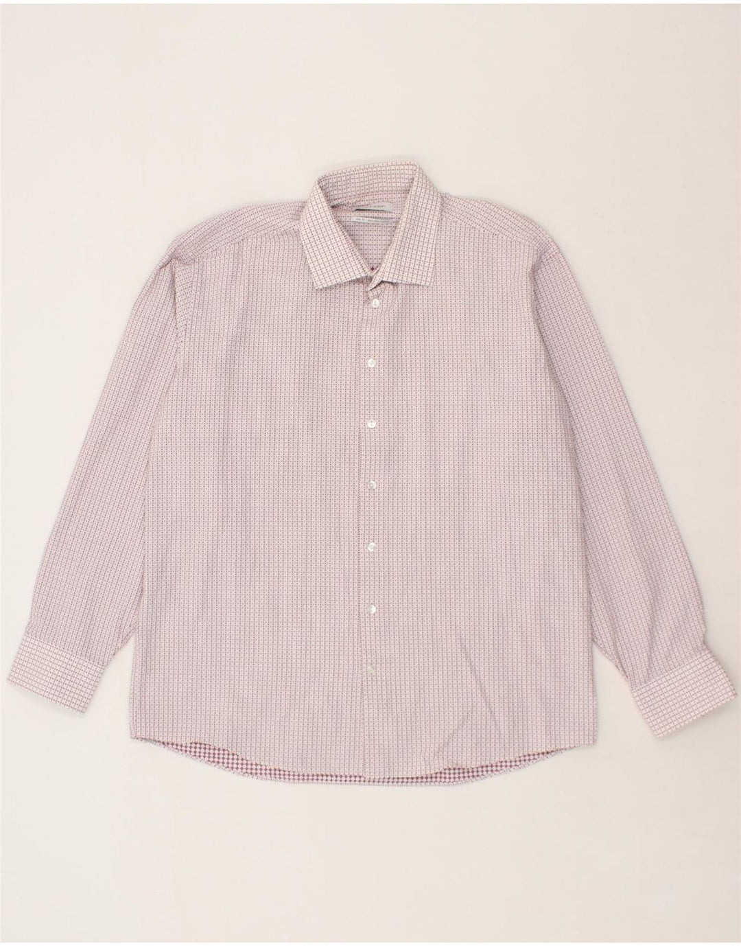 CALVIN KLEIN Mens Abstract Pattern Slim Fit Shirt Size 44 XL Pink Vintage Calvin Klein and Second-Hand Calvin Klein from Messina Hembry 