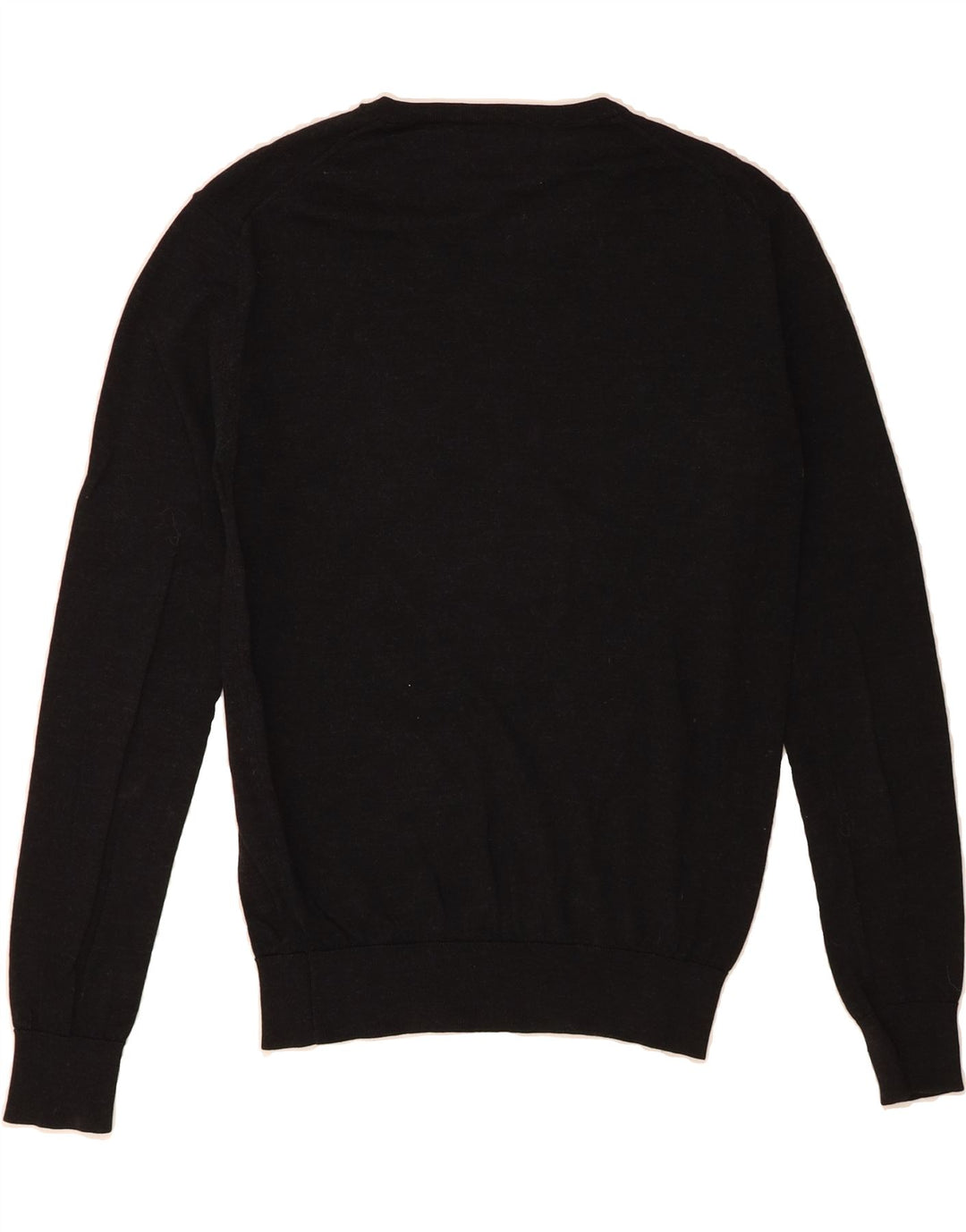 ZARA Mens V-Neck Jumper Sweater Medium Black Wool Vintage Zara and Second-Hand Zara from Messina Hembry 