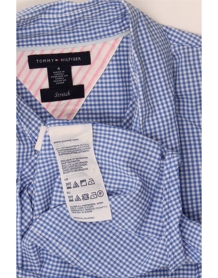 Tommy Hilfiger Womens Shirt US 4 Small Blue Gingham Cotton