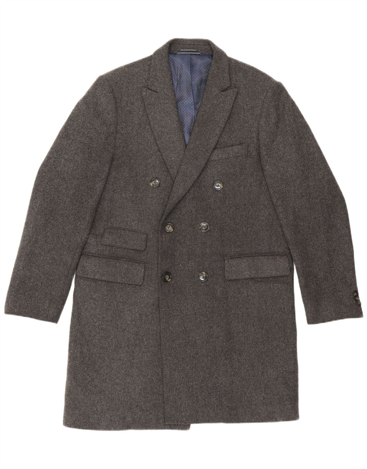 Gant Mens Double Breasted Coat UK 40 Large Grey Wool