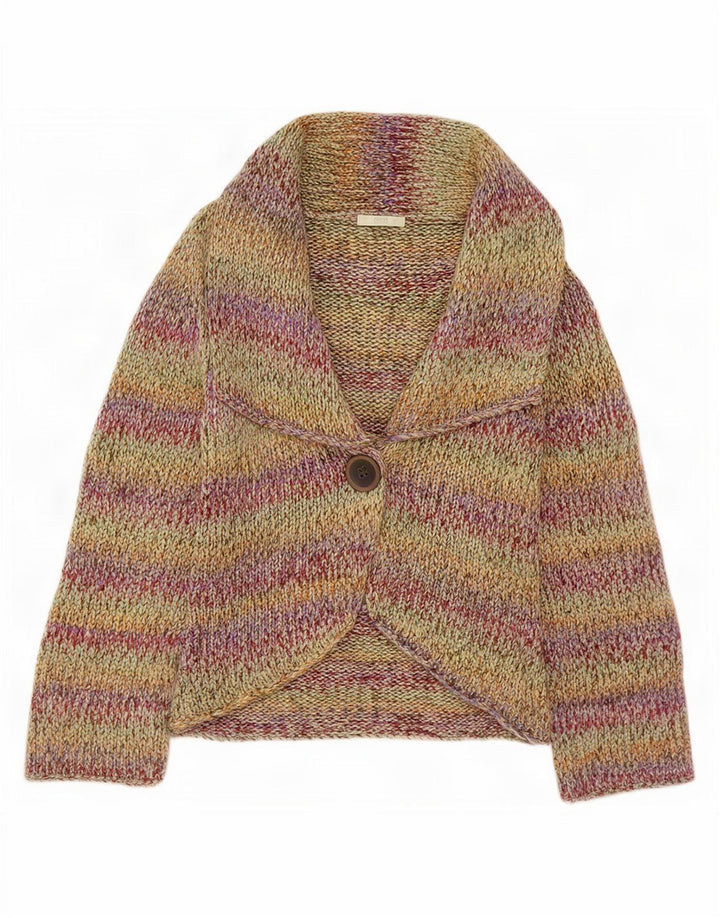 Marks & Spencer Dame Cardigan Sweater UK 12 Medium Flerfarvet Stribet