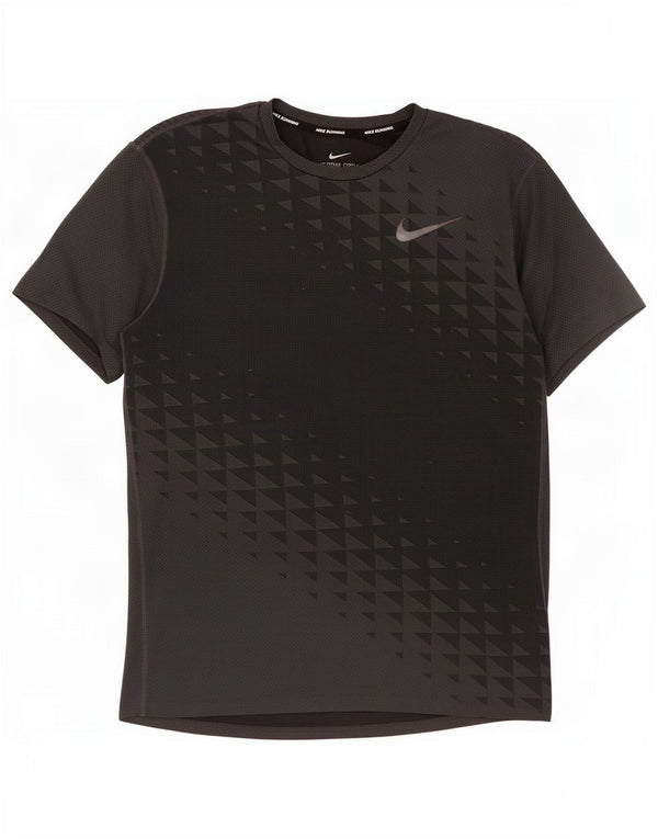 Nike Mens Running T-Shirt Top Medium Grey Geometric Polyester