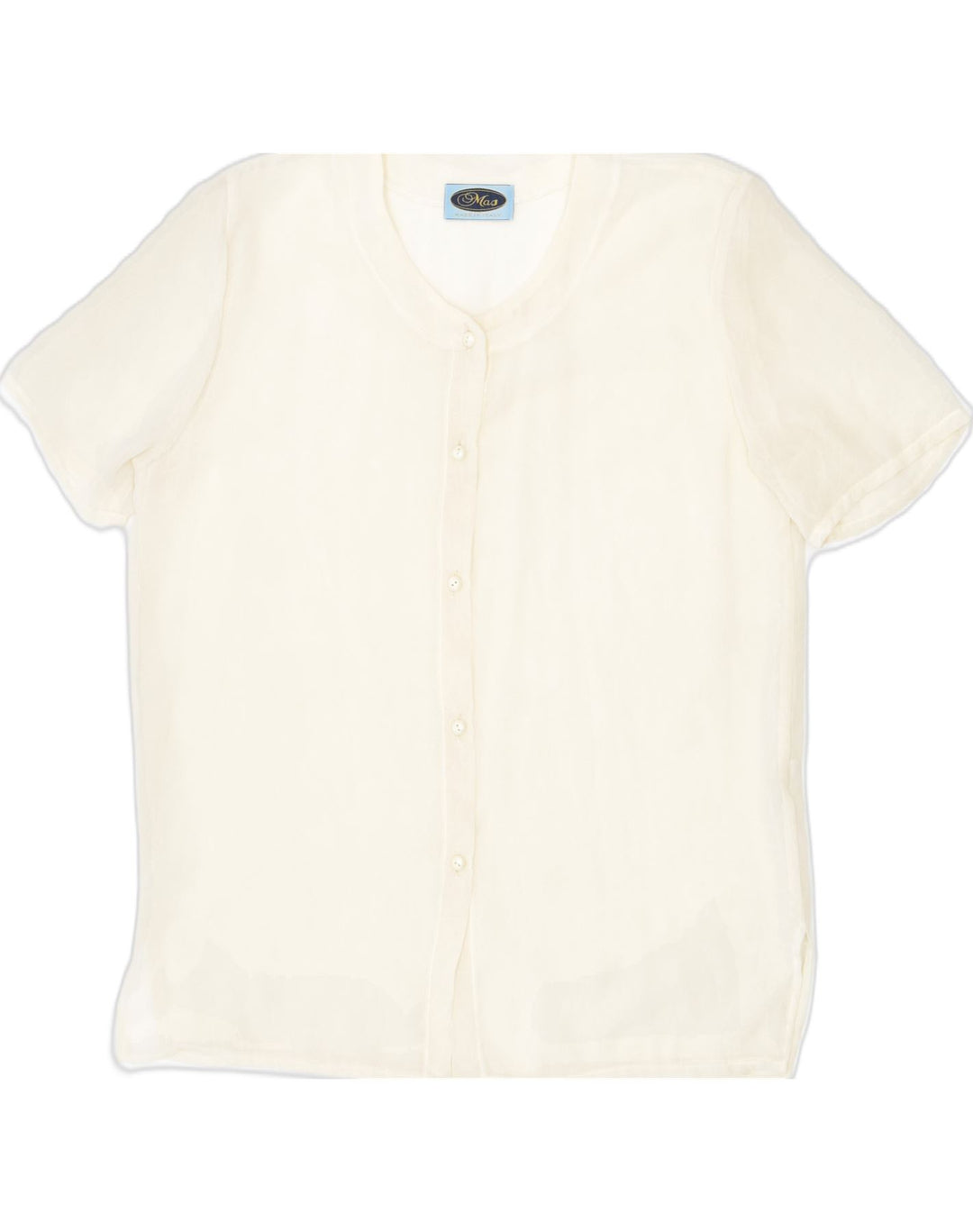 VINTAGE Womens Short Sleeve Shirt Blouse UK 20 XL Off White | Vintage Vintage | Thrift | Second-Hand Vintage | Used Clothing | Messina Hembry 