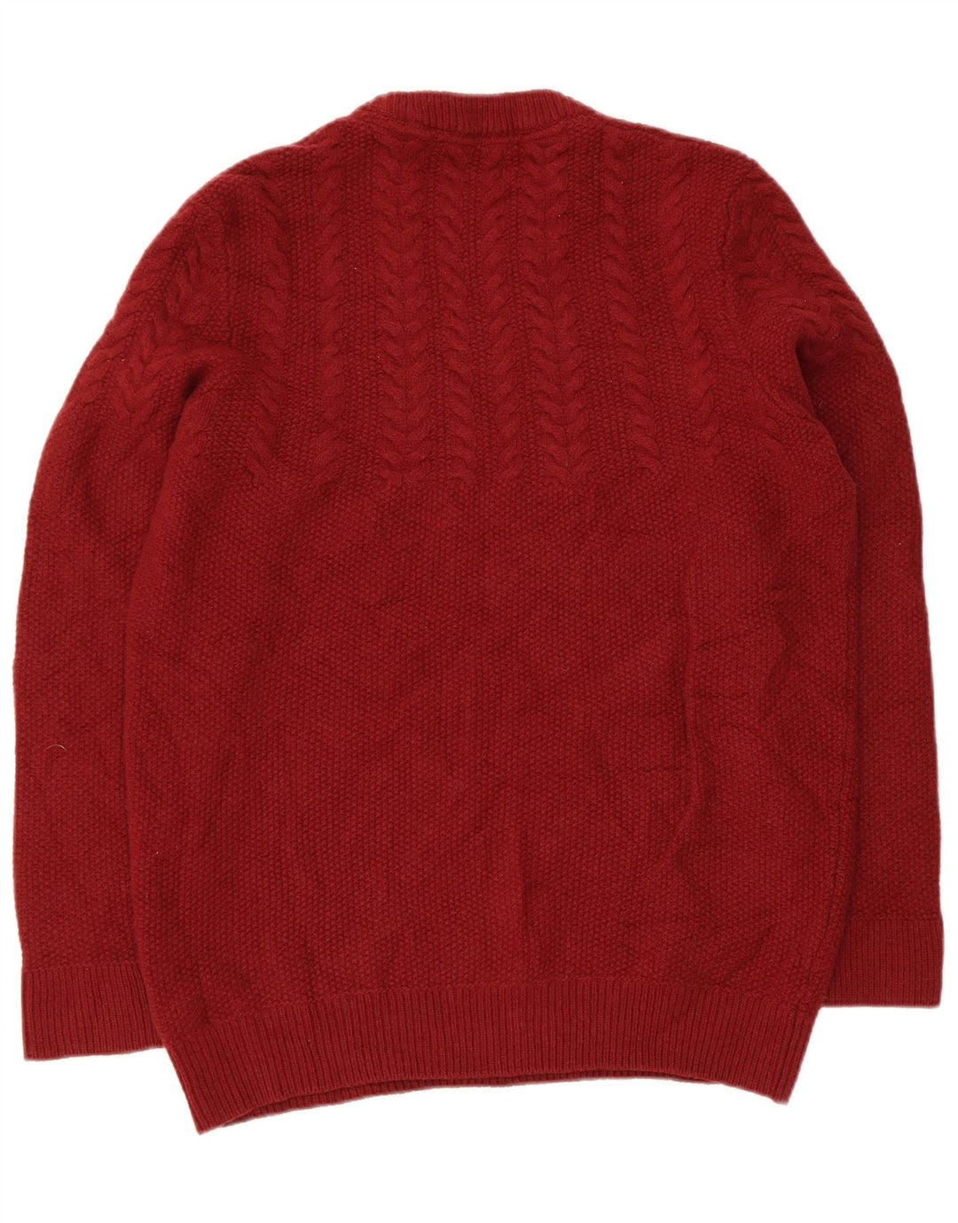 Barbour Mens Crew Neck Jumper Sweater Medium Maroon Wool