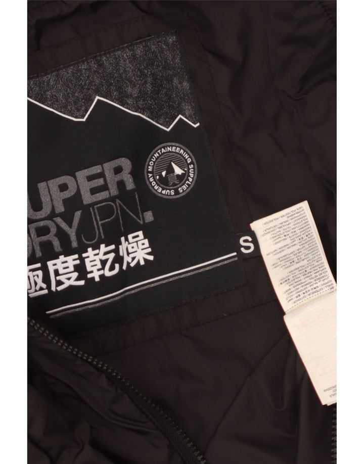 Giacca imbottita con cappuccio da donna SUPERDRY UK 10 piccola poliestere nero