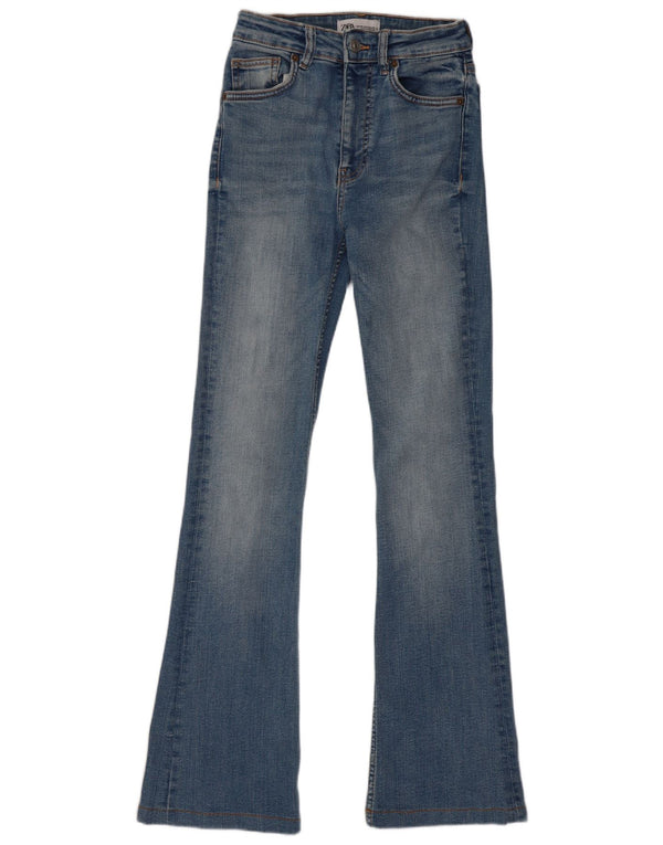 Zara Damen Schlagjeans EU 34 2XS W24 L30 Blau