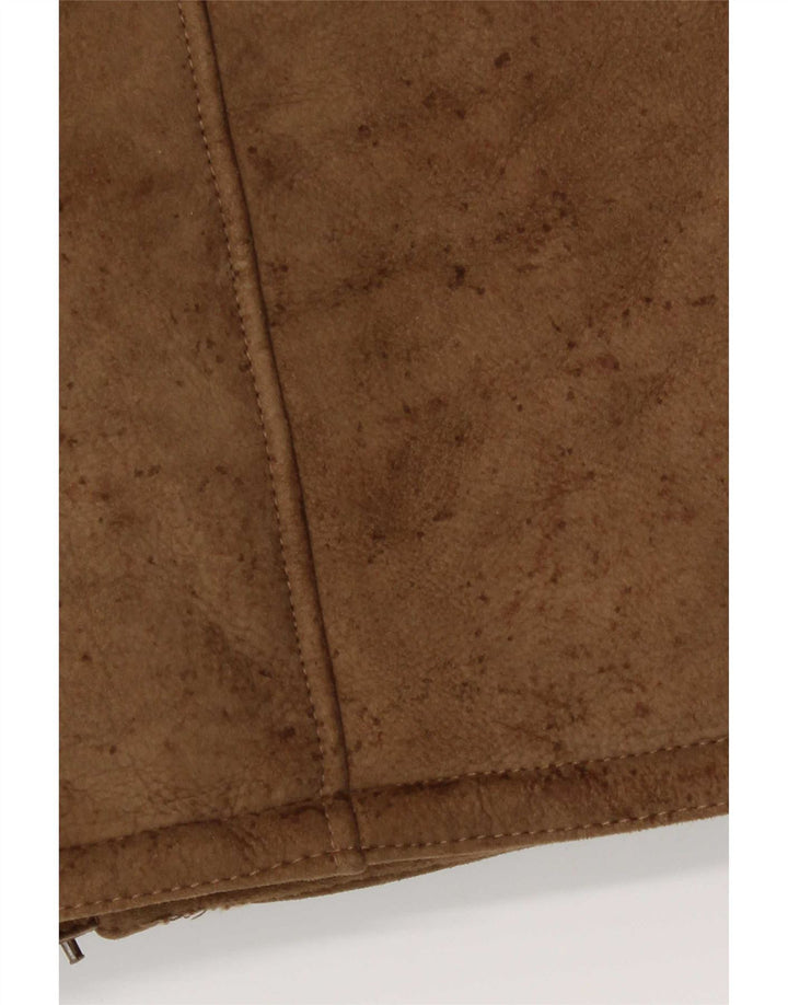 Jachetă vintage pentru bărbați din shearling IT 50 Large Brown