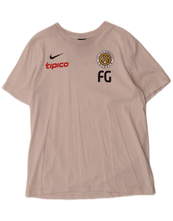 Μπλουζάκι Nike ανδρικό Dri Fit γραφικό μπλουζάκι μεγάλο λευκό βαμβακερό