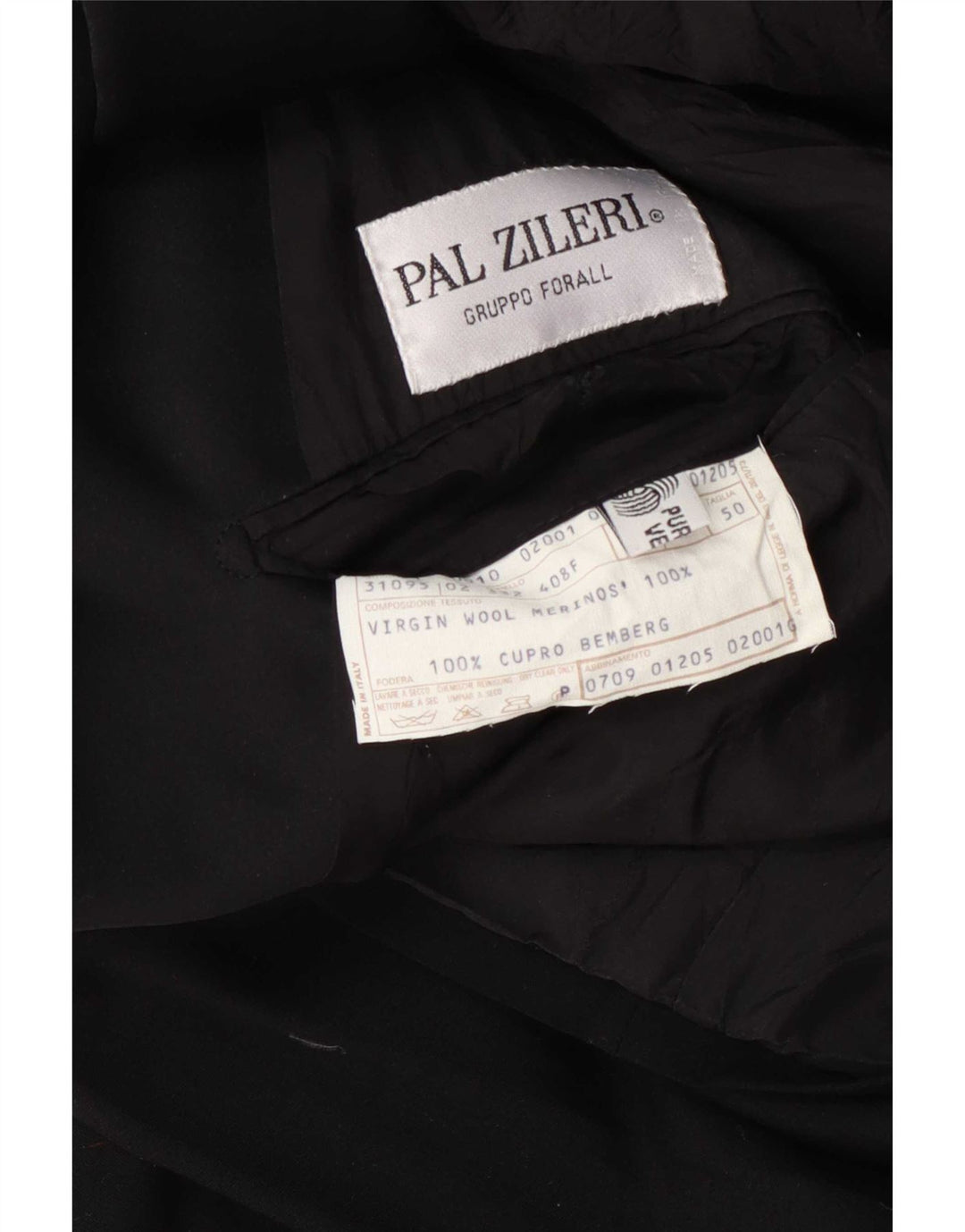 Pal Zileri Mens Double Breasted Blazer Jacket IT 50 Large Black Virgin Wool
