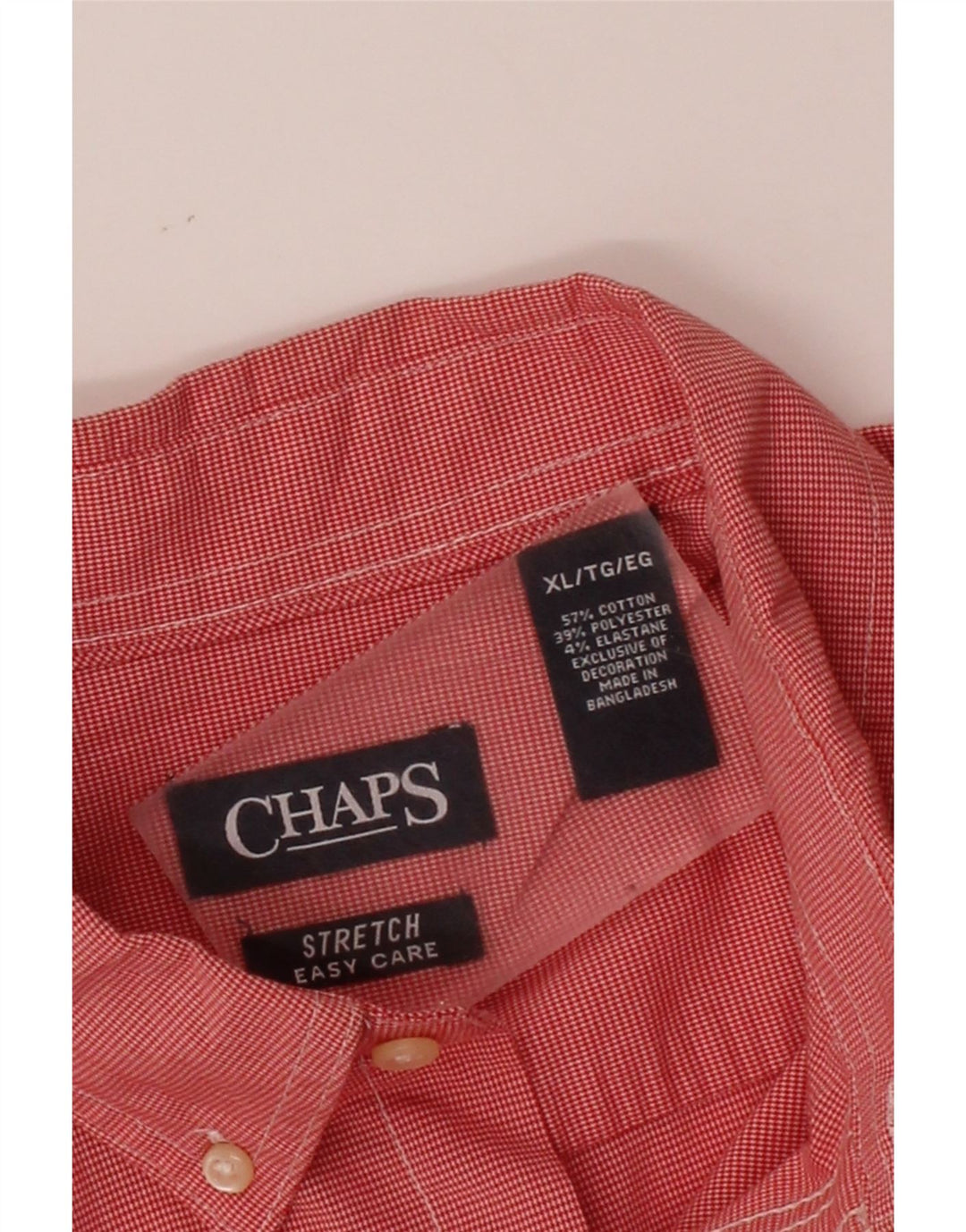 CHAPS Mens Shirt XL Red Gingham Cotton Vintage Chaps and Second-Hand Chaps from Messina Hembry 