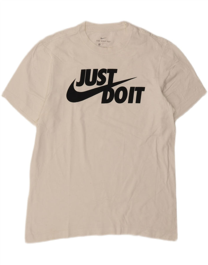 NIKE Mens Graphic T-Shirt Top Small White Cotton Vintage Nike and Second-Hand Nike from Messina Hembry 