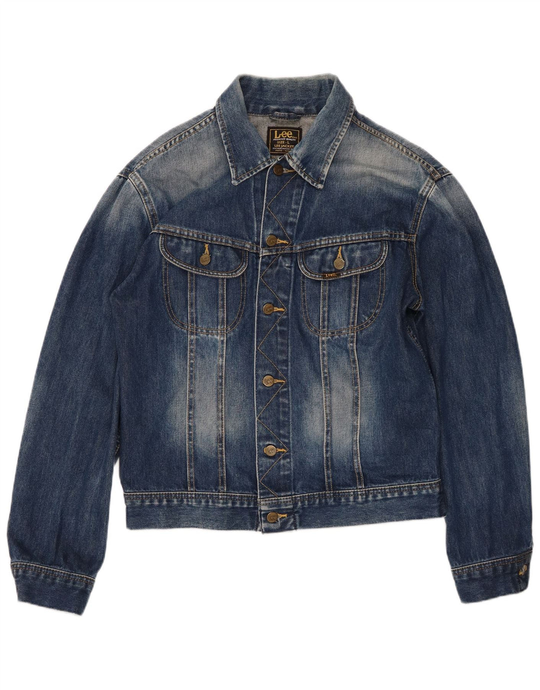 Lee Mens Denim Jacket UK 40 Large Blue Cotton