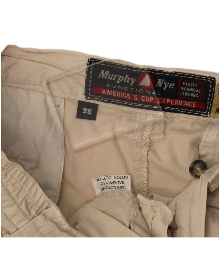 Murphy & Nye Mens Cargo Shorts W38 XL Beige Cotton