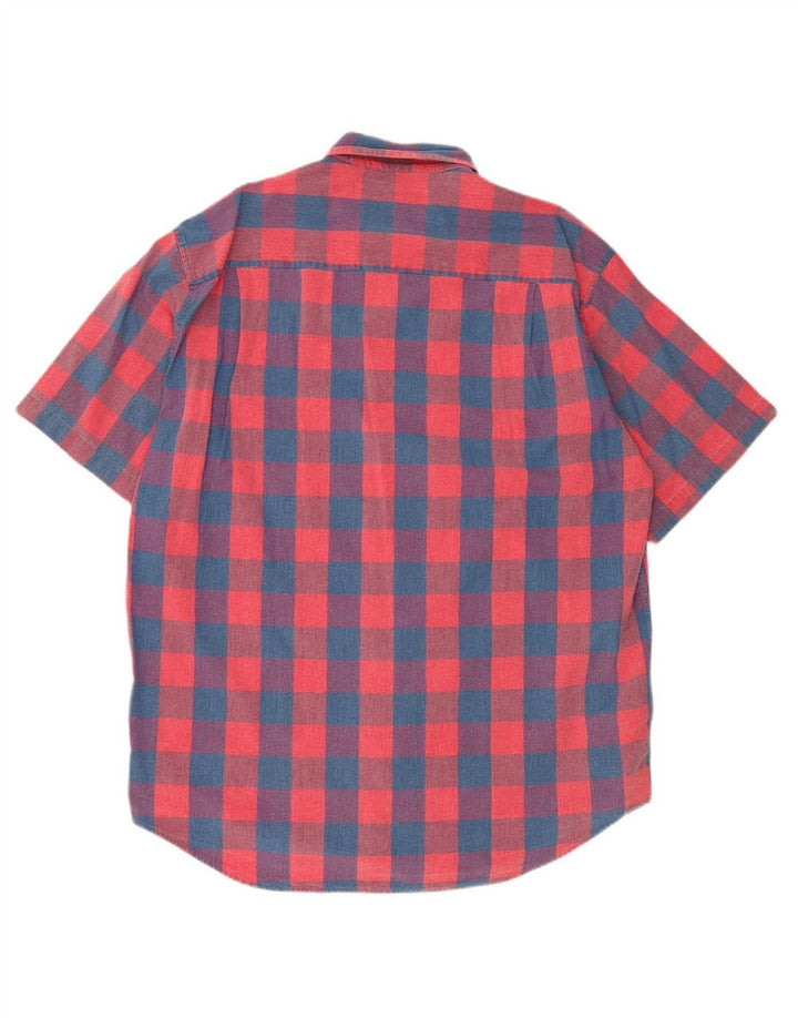 CARRERA Mens Short Sleeve Shirt XL Red Check Cotton Vintage Carrera and Second-Hand Carrera from Messina Hembry 