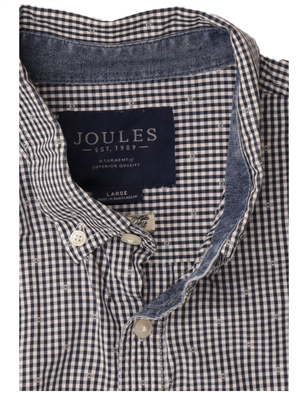 Joules Mens Shirt Large Navy Blue Gingham