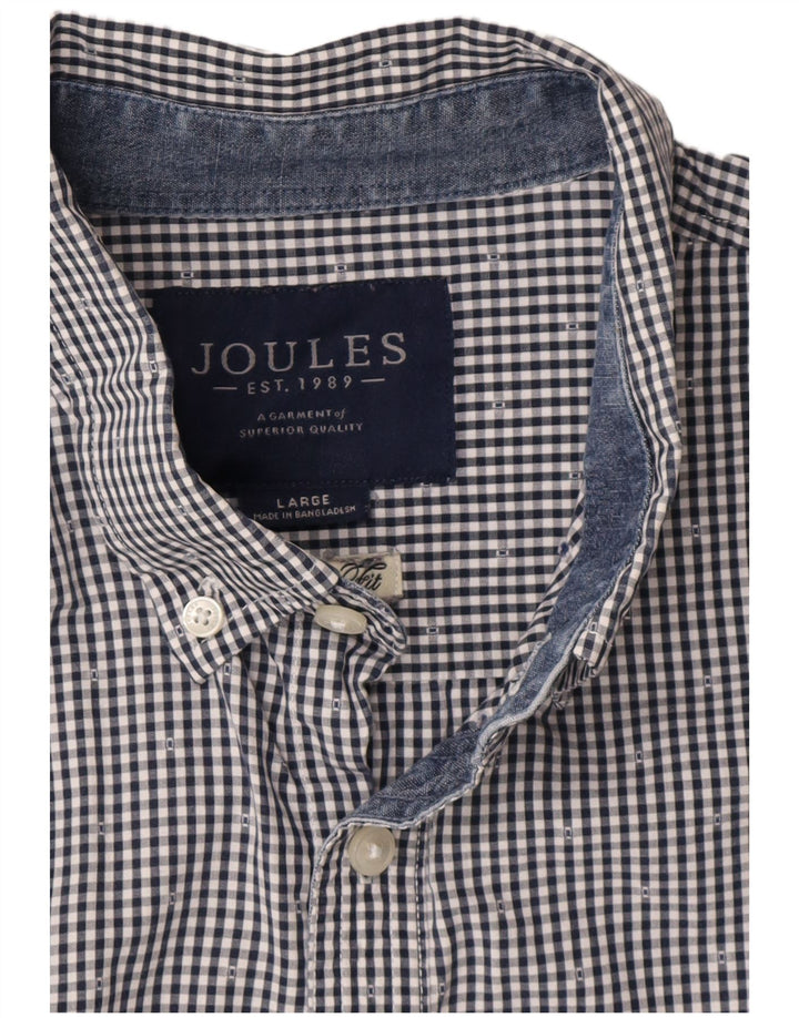 Joules Mens Shirt Large Navy Blue Gingham