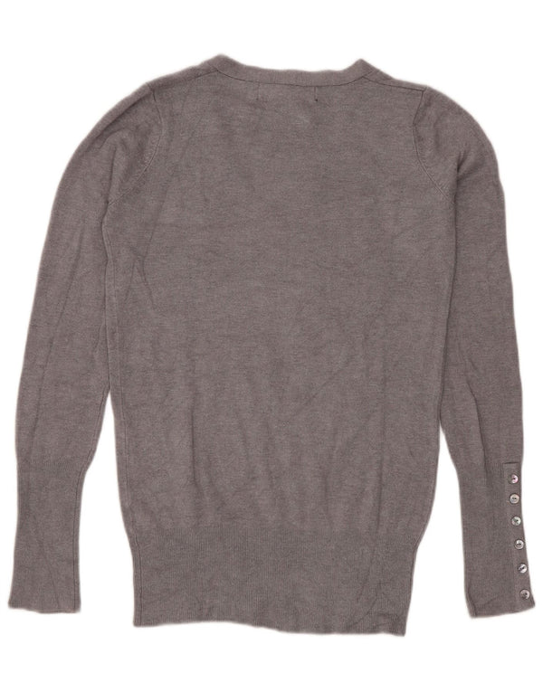 Zara Damen-Pullover mit V-Ausschnitt, Gr. 10, Größe S, Grau