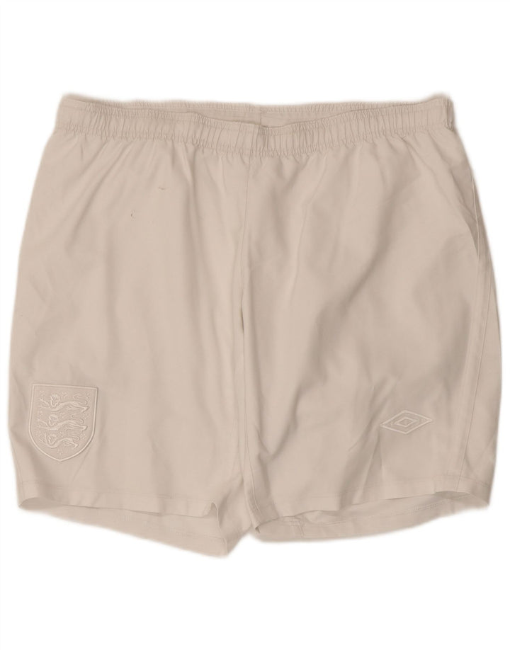 UMBRO Mens England Sport Shorts Large  White Polyester