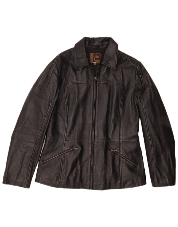 Giacca In Pelle Donna Conbipel IT 46 Large Pelle Nera