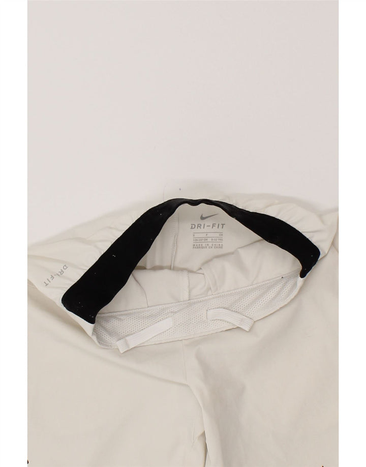 NIKE Boys Dri Fit Sport Shorts 8-9 Years White Colourblock Polyester Vintage Nike and Second-Hand Nike from Messina Hembry 