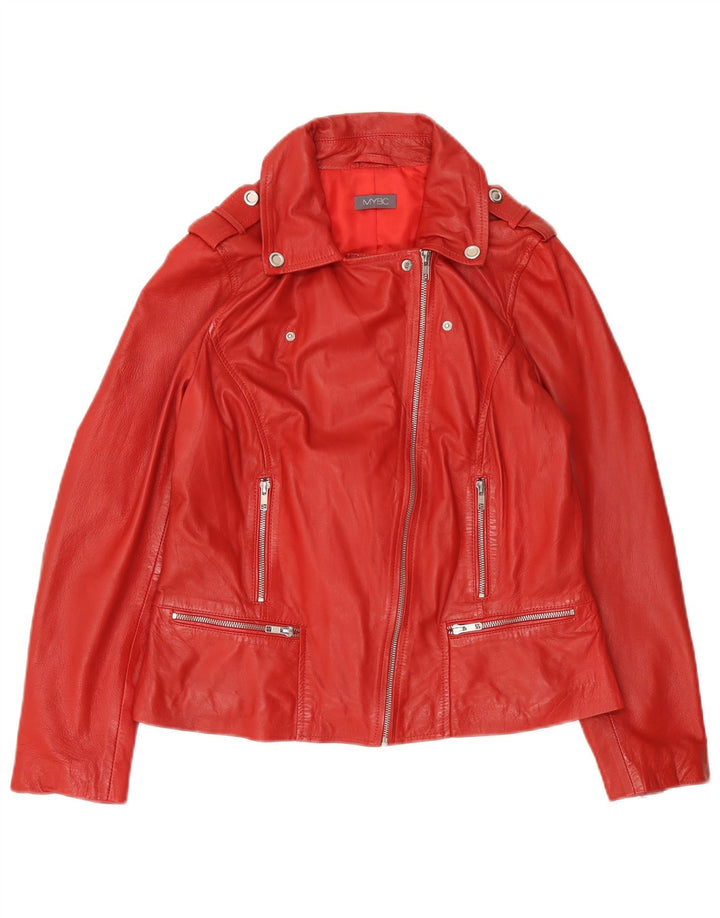 Vintage dame Biker Jacket UK 16 Stort rødt læder
