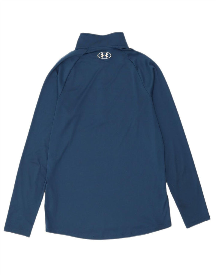 UNDER ARMOUR Mens Zip Neck Pullover Tracksuit Top Small Blue Polyester