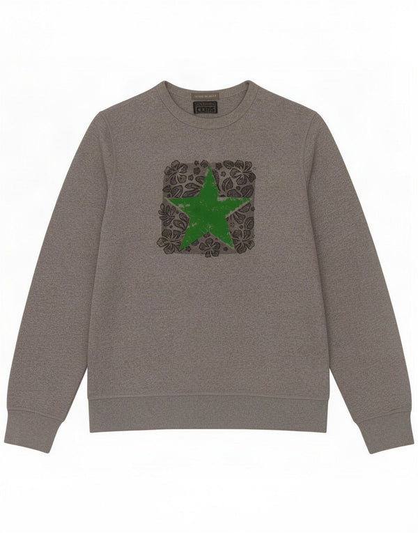 Converse Mens Graphic Sweatshirt Jumper Medium Grey Flecked