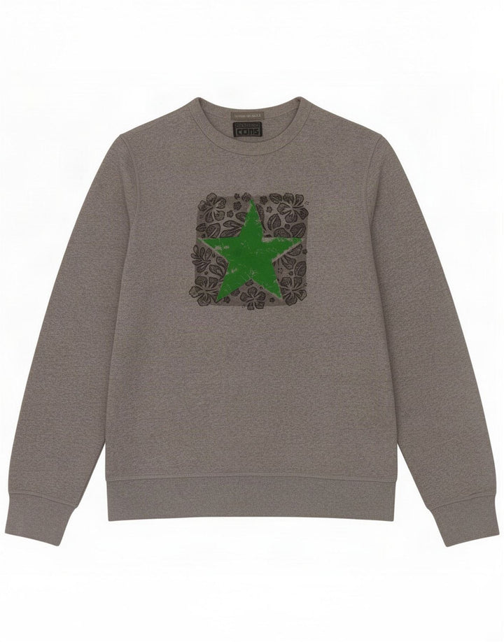 Converse Herren Grafik-Sweatshirt-Pullover Mittelgrau meliert
