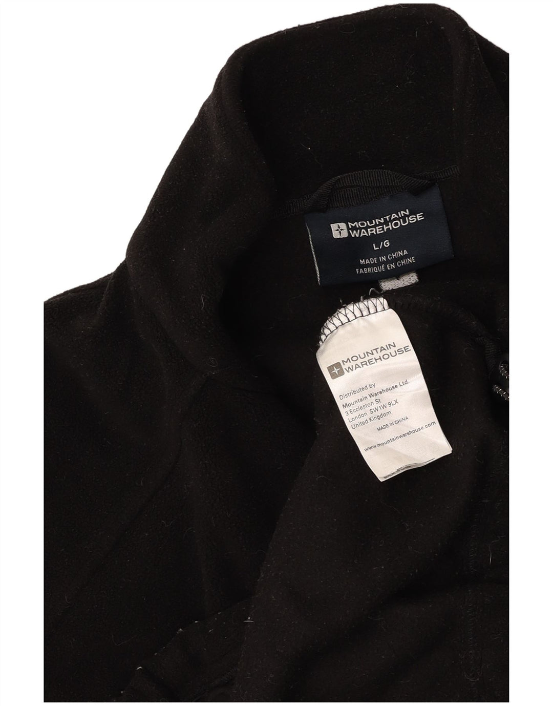 MOUNTAIN WAREHOUSE Mens Fleece Jacket UK 40 Large Black Polyester