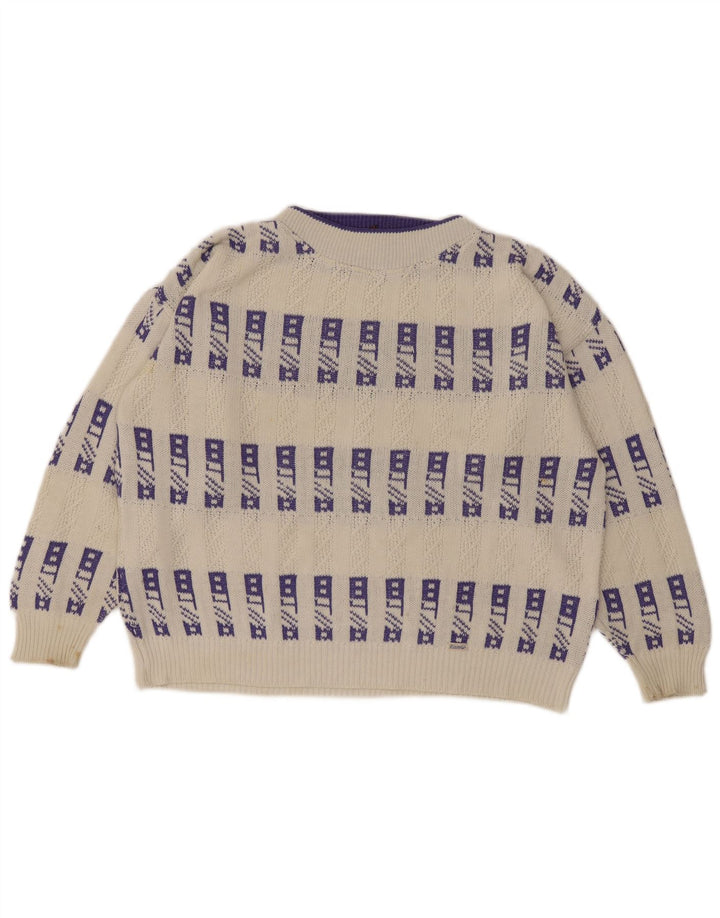 Eisbar Mens Crew Neck Jumper Sweater XL White Geometric
