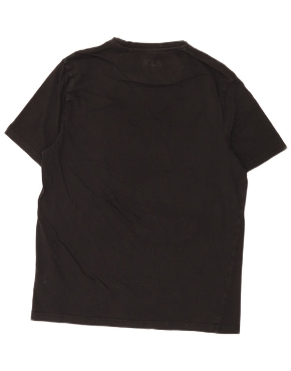 Fila Mens Graphic T-Shirt Top Medium Black Cotton