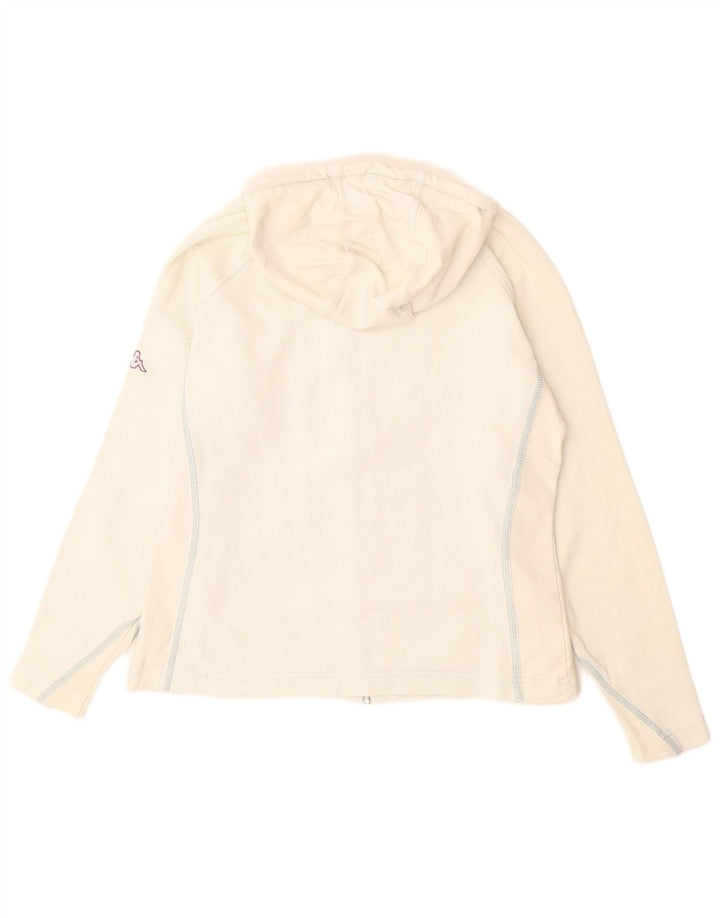 KAPPA Womens Zip Hoodie Sweater UK 14 Medium White