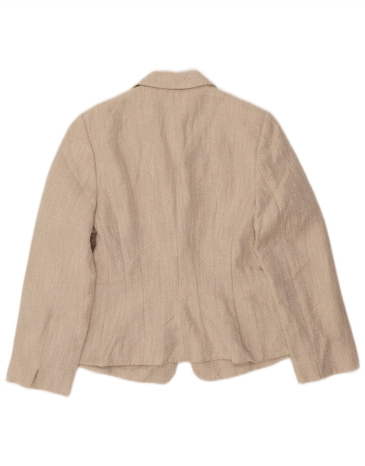 Hobbs Womens 1 Button Blazer Jacket UK 10 Small Beige Flax