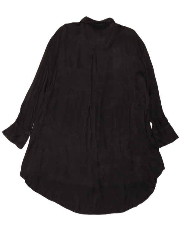 Abito chemisier oversize da donna Zara UK 10 piccolo in viscosa nera