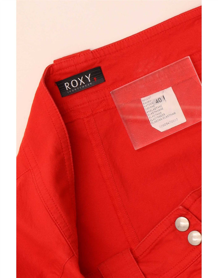 Roxy Womens Straight Cropped Trousers EU 40 Medium W30 L23 Red Cotton