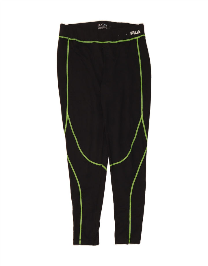 FILA Womens Leggings UK 16 Large Black Vintage Fila and Second-Hand Fila from Messina Hembry 