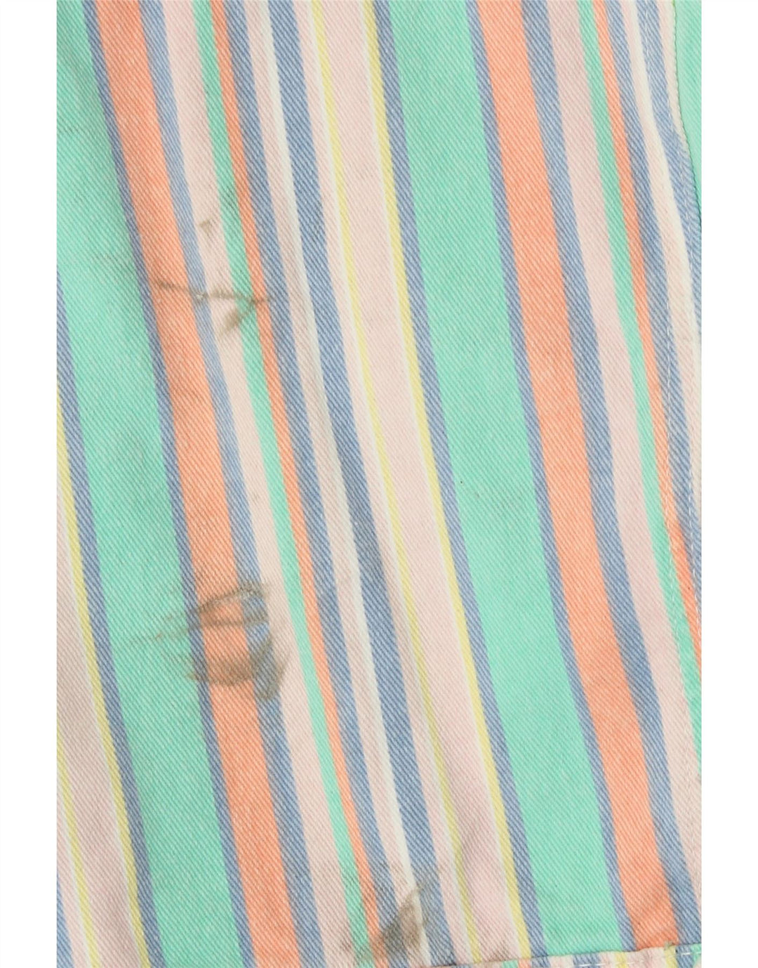 MISSGUIDED Womens Oversized Denim Jacket UK 8 Small Multicoloured Striped Vintage Missguided and Second-Hand Missguided from Messina Hembry 